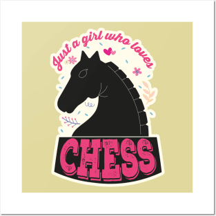 Just A Girl Who Loves Chess. Perfect Funny Chess Girls and Lovers Gift Idea, Retro Vintage Posters and Art